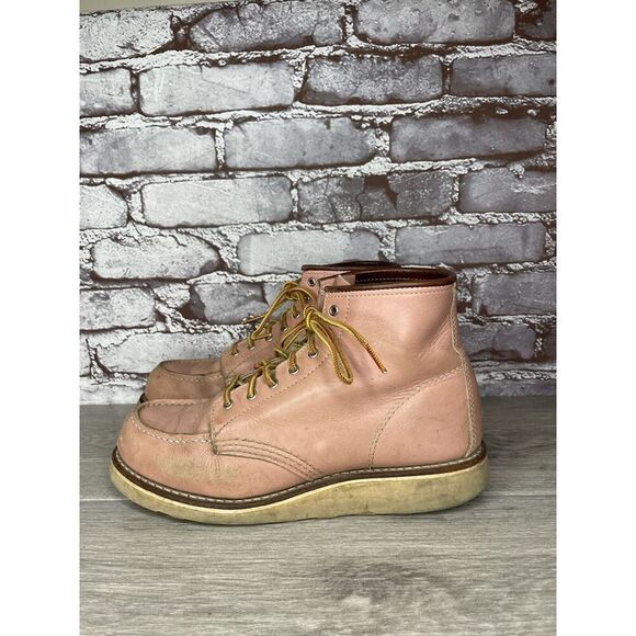 Red Wing 3387 Rose Pink Leather Lace Up Work Boots Women's Sz 8M US/38.5EU USA - Picture 5 of 16